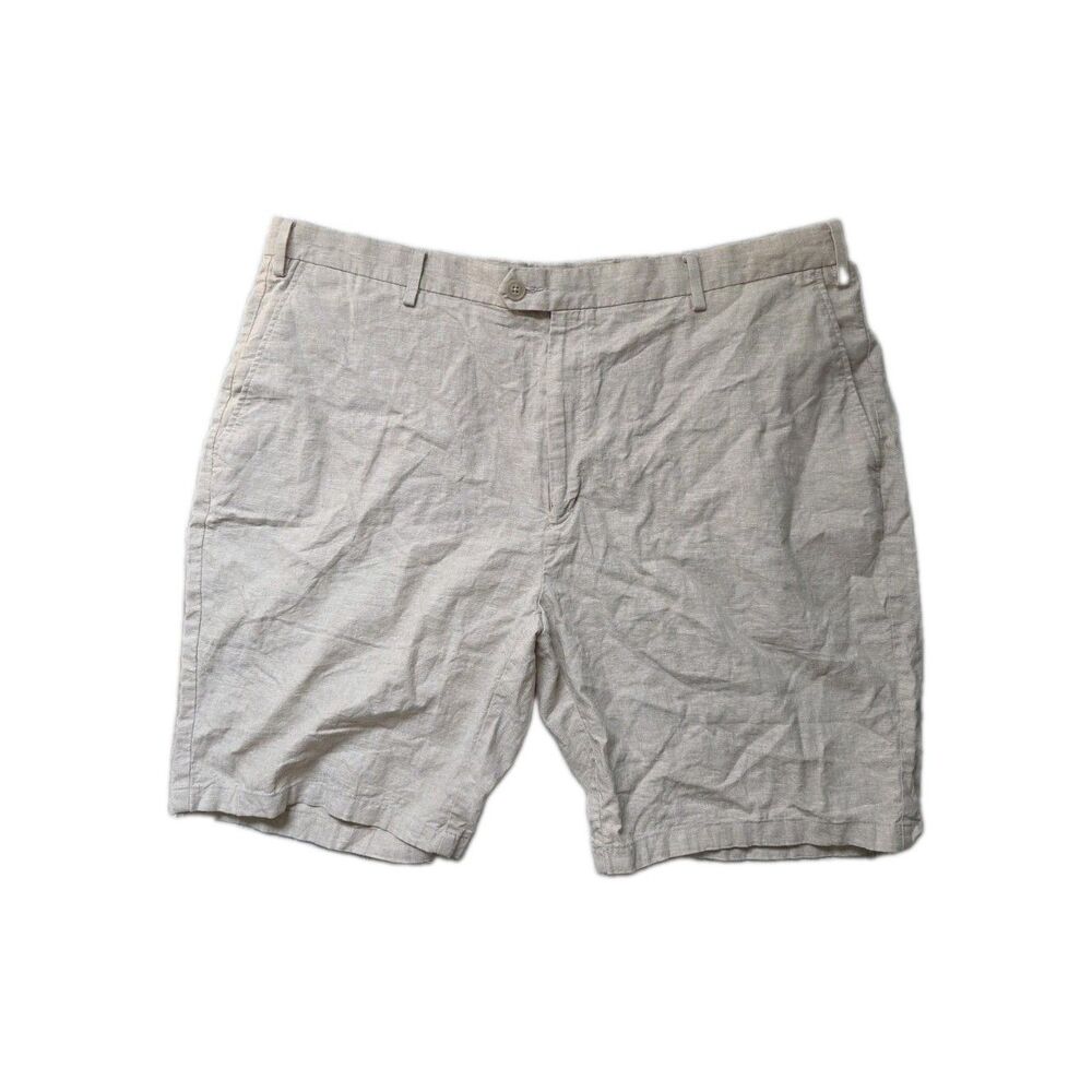 Joseph Abboud Modern Fit Linen Blend Shorts Khaki Beige Mens Size 44 GUC